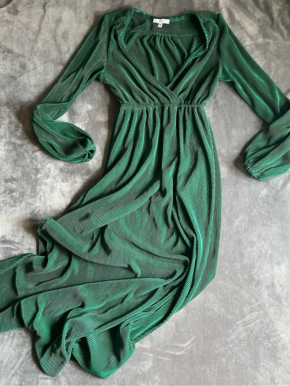 Baltic Born Emerald Green Long Sleeve Wrap Maxi Dress